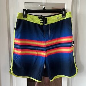 Men's Hurley Swimsuit Bottoms Size 30 Color Blue Black
